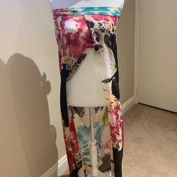 Colorful Print Chiffon Beach Coverup - Picture 3 of 7